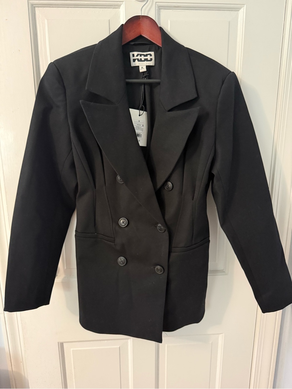 NWT KBB Black Double-Breasted Women's Blazer Jacket